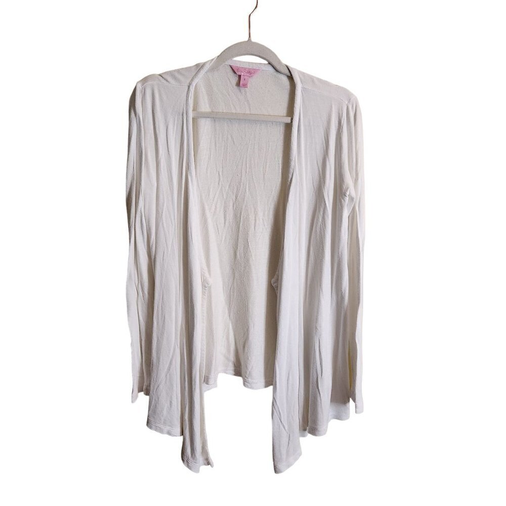 Lilly Pulitzer Wrena Cardigan Sweater White Viscose Size S
